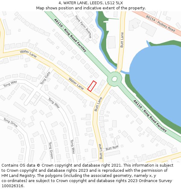 4, WATER LANE, LEEDS, LS12 5LX: Location map and indicative extent of plot