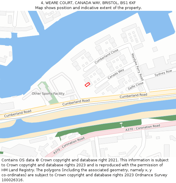 4, WEARE COURT, CANADA WAY, BRISTOL, BS1 6XF: Location map and indicative extent of plot