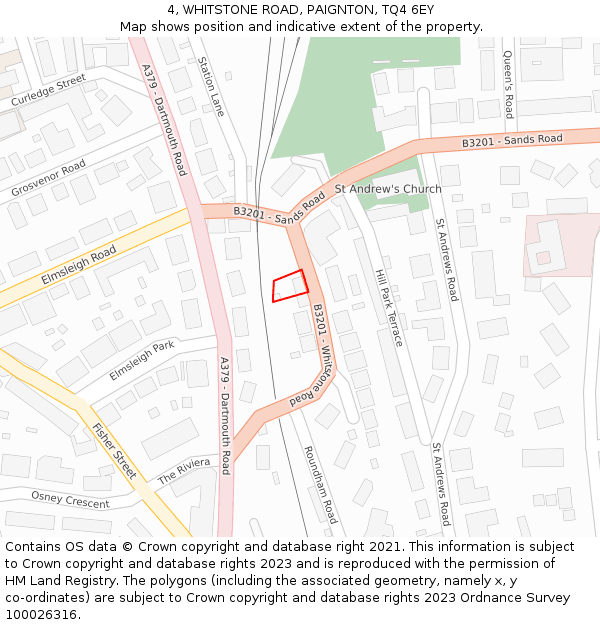 4, WHITSTONE ROAD, PAIGNTON, TQ4 6EY: Location map and indicative extent of plot