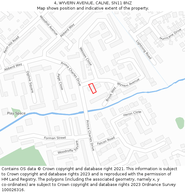 4, WYVERN AVENUE, CALNE, SN11 8NZ: Location map and indicative extent of plot