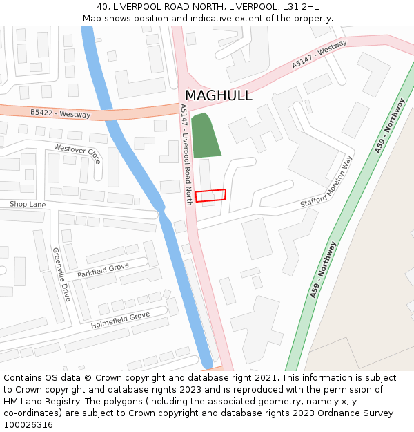 40, LIVERPOOL ROAD NORTH, LIVERPOOL, L31 2HL: Location map and indicative extent of plot