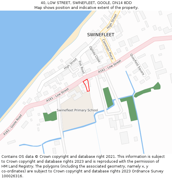 40, LOW STREET, SWINEFLEET, GOOLE, DN14 8DD: Location map and indicative extent of plot