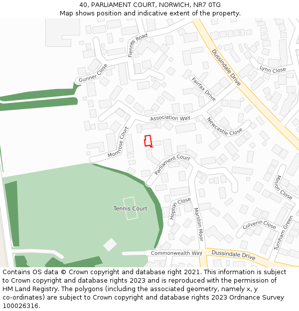 40, PARLIAMENT COURT, NORWICH, NR7 0TG: Location map and indicative extent of plot