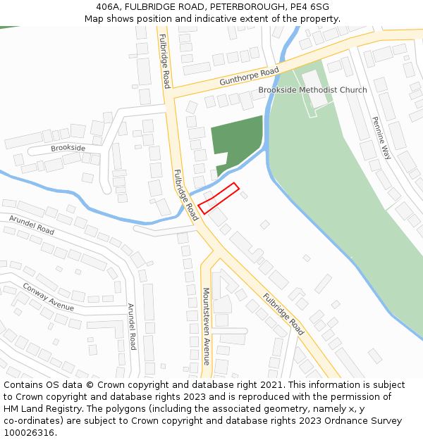 406A, FULBRIDGE ROAD, PETERBOROUGH, PE4 6SG: Location map and indicative extent of plot