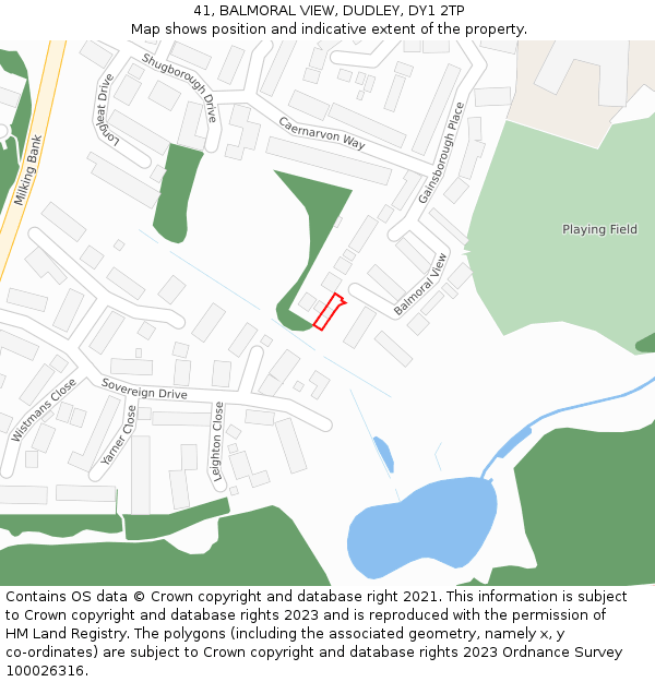 41, BALMORAL VIEW, DUDLEY, DY1 2TP: Location map and indicative extent of plot