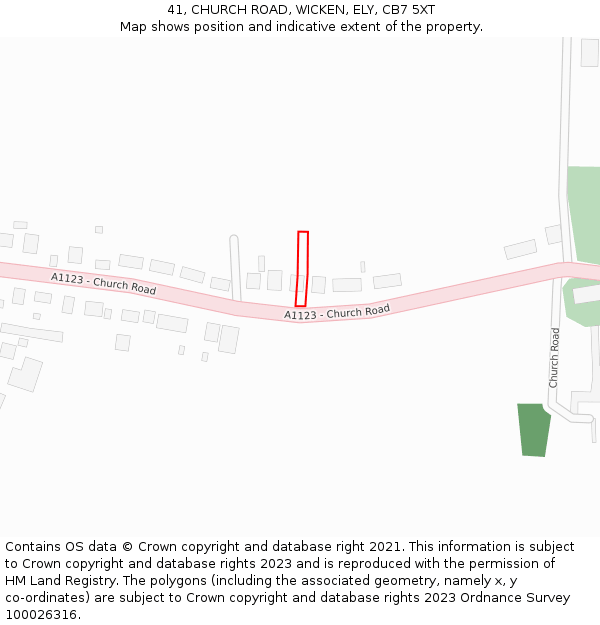 41, CHURCH ROAD, WICKEN, ELY, CB7 5XT: Location map and indicative extent of plot