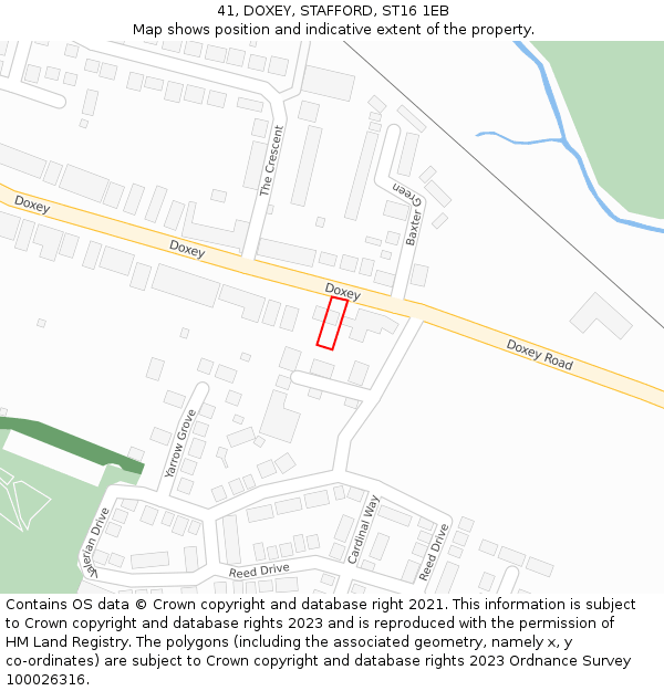 41, DOXEY, STAFFORD, ST16 1EB: Location map and indicative extent of plot
