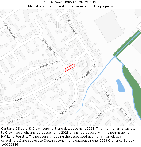 41, FAIRWAY, NORMANTON, WF6 1SF: Location map and indicative extent of plot