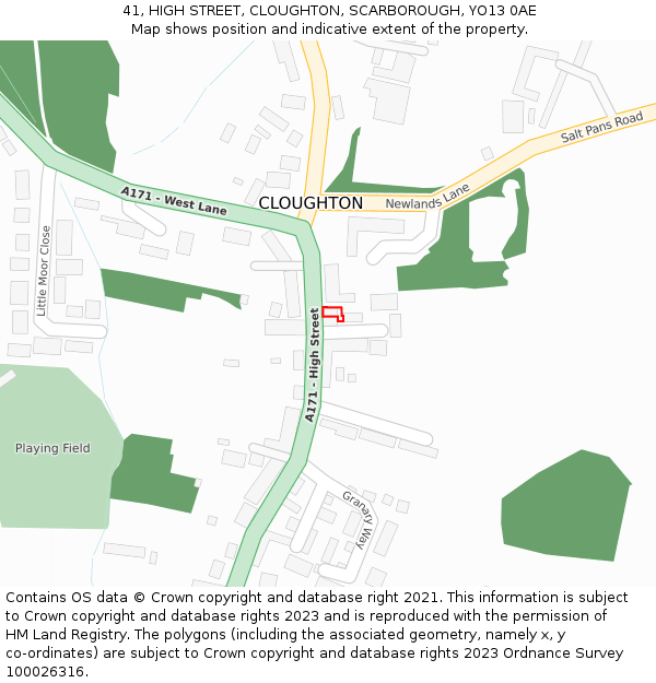 41, HIGH STREET, CLOUGHTON, SCARBOROUGH, YO13 0AE: Location map and indicative extent of plot