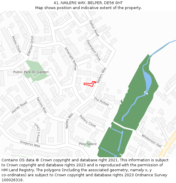 41, NAILERS WAY, BELPER, DE56 0HT: Location map and indicative extent of plot