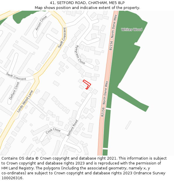 41, SETFORD ROAD, CHATHAM, ME5 8LP: Location map and indicative extent of plot