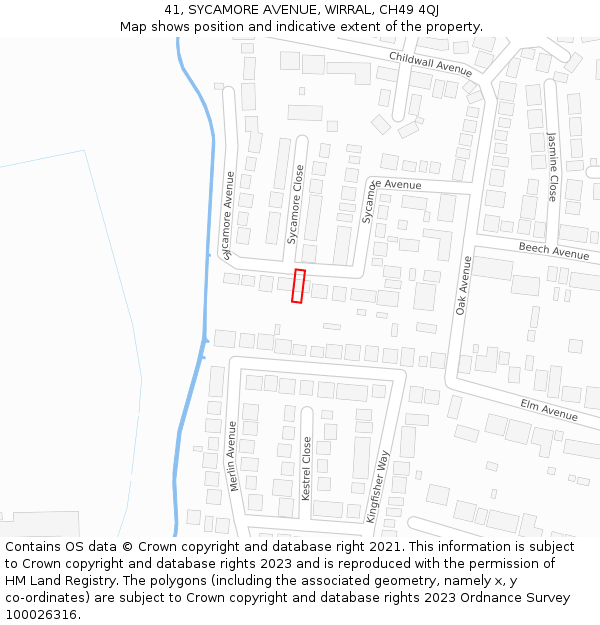 41, SYCAMORE AVENUE, WIRRAL, CH49 4QJ: Location map and indicative extent of plot