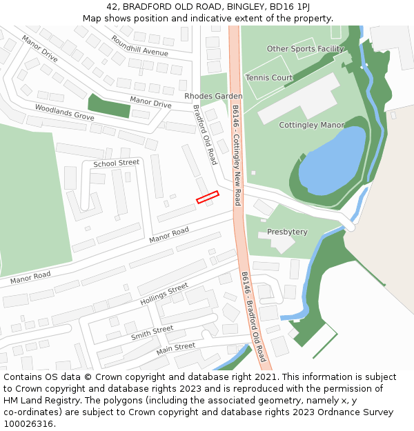 42, BRADFORD OLD ROAD, BINGLEY, BD16 1PJ: Location map and indicative extent of plot