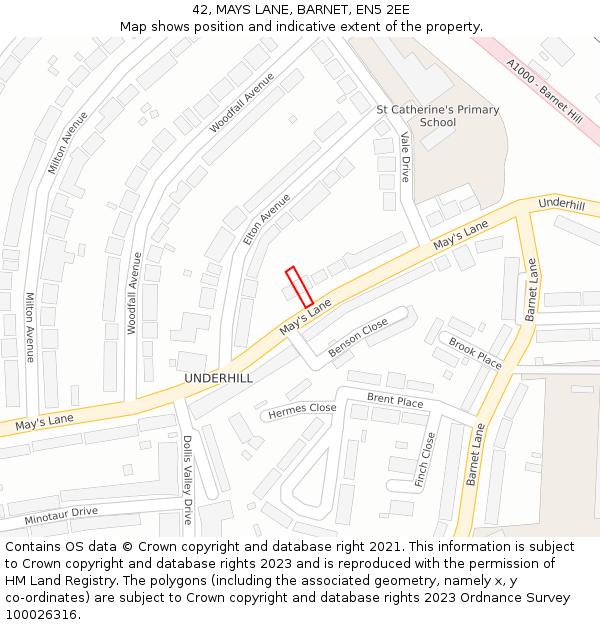 42, MAYS LANE, BARNET, EN5 2EE: Location map and indicative extent of plot