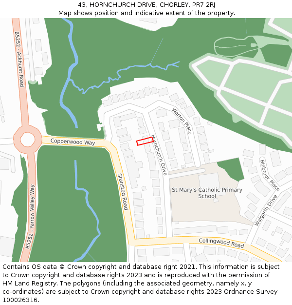 43, HORNCHURCH DRIVE, CHORLEY, PR7 2RJ: Location map and indicative extent of plot