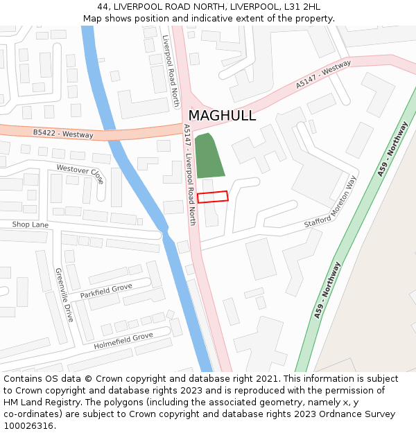44, LIVERPOOL ROAD NORTH, LIVERPOOL, L31 2HL: Location map and indicative extent of plot