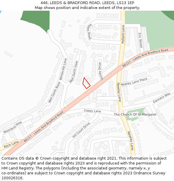 446, LEEDS & BRADFORD ROAD, LEEDS, LS13 1EP: Location map and indicative extent of plot