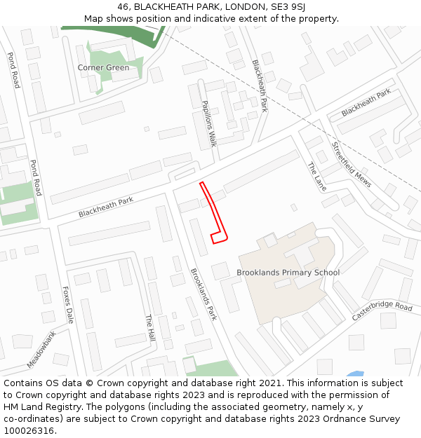 46, BLACKHEATH PARK, LONDON, SE3 9SJ: Location map and indicative extent of plot
