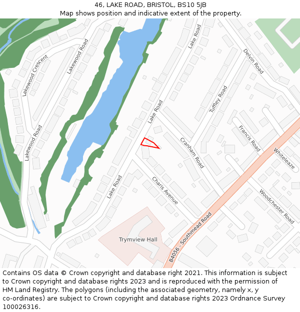 46, LAKE ROAD, BRISTOL, BS10 5JB: Location map and indicative extent of plot