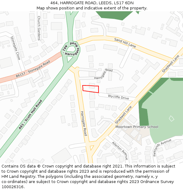 464, HARROGATE ROAD, LEEDS, LS17 6DN: Location map and indicative extent of plot