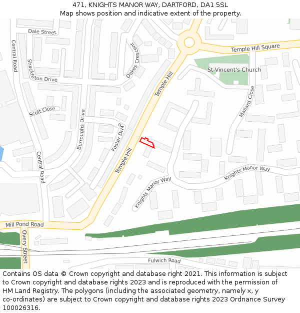 471, KNIGHTS MANOR WAY, DARTFORD, DA1 5SL: Location map and indicative extent of plot