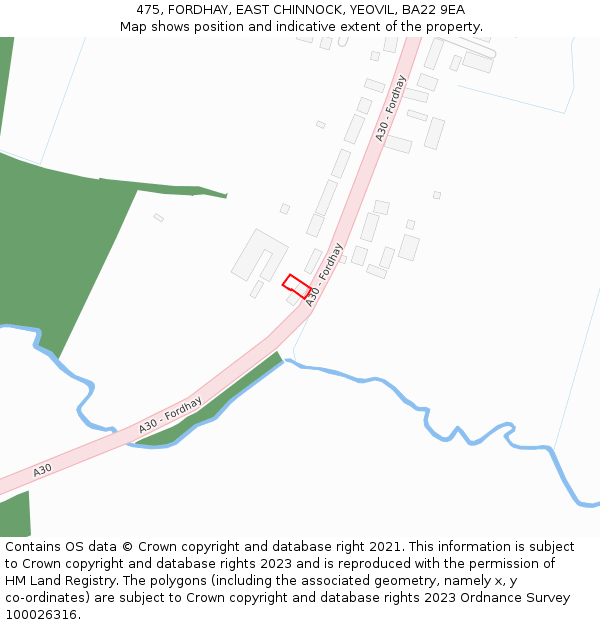 475, FORDHAY, EAST CHINNOCK, YEOVIL, BA22 9EA: Location map and indicative extent of plot