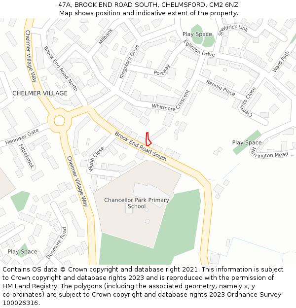 47A, BROOK END ROAD SOUTH, CHELMSFORD, CM2 6NZ: Location map and indicative extent of plot