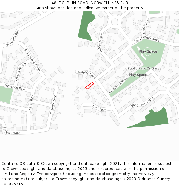 48, DOLPHIN ROAD, NORWICH, NR5 0UR: Location map and indicative extent of plot