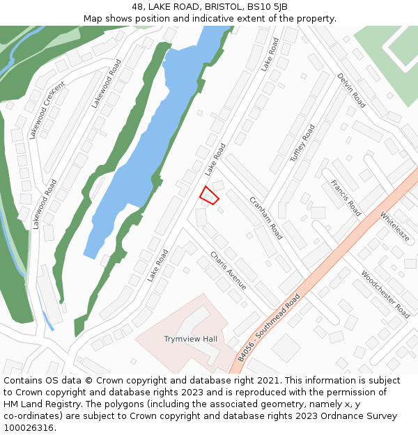 48, LAKE ROAD, BRISTOL, BS10 5JB: Location map and indicative extent of plot