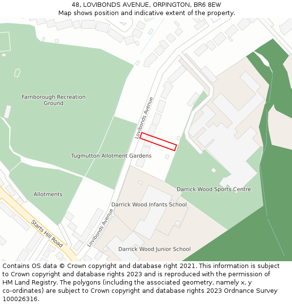 48, LOVIBONDS AVENUE, ORPINGTON, BR6 8EW: Location map and indicative extent of plot