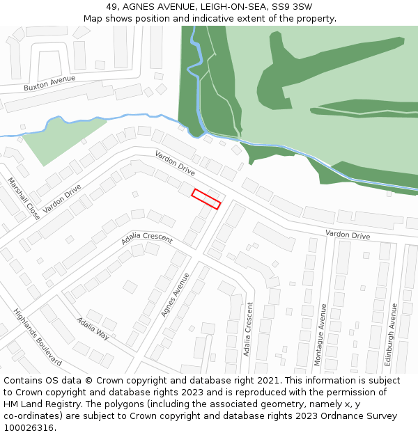 49, AGNES AVENUE, LEIGH-ON-SEA, SS9 3SW: Location map and indicative extent of plot