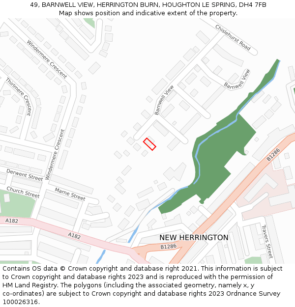 49, BARNWELL VIEW, HERRINGTON BURN, HOUGHTON LE SPRING, DH4 7FB: Location map and indicative extent of plot