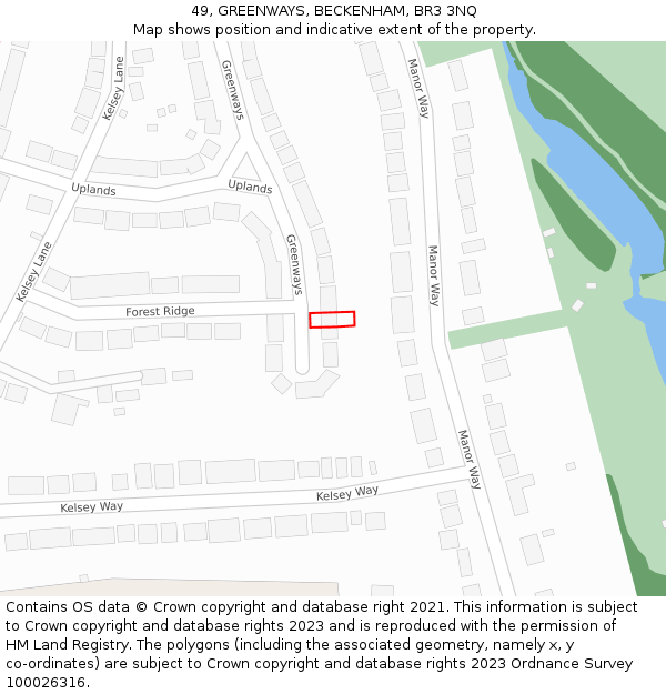 49, GREENWAYS, BECKENHAM, BR3 3NQ: Location map and indicative extent of plot