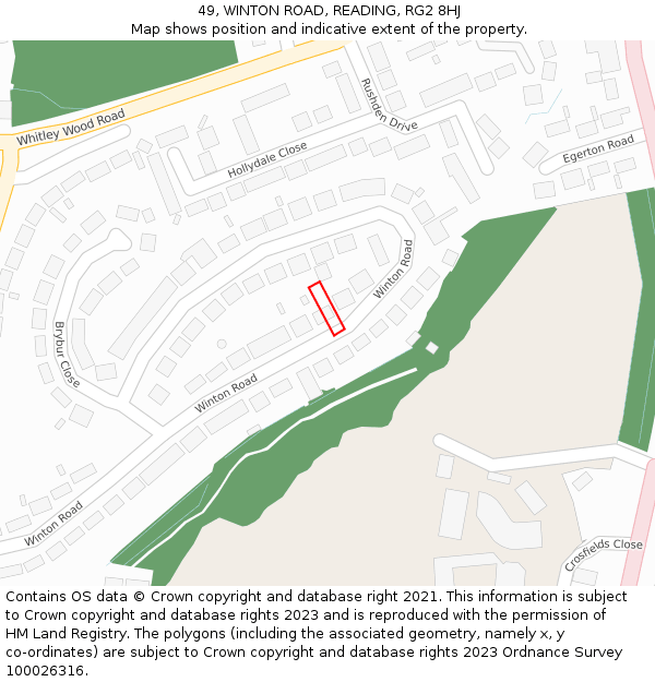 49, WINTON ROAD, READING, RG2 8HJ: Location map and indicative extent of plot