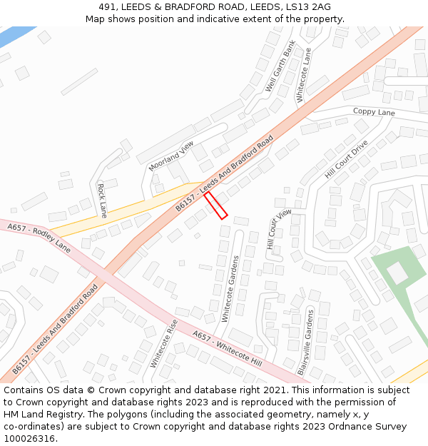 491, LEEDS & BRADFORD ROAD, LEEDS, LS13 2AG: Location map and indicative extent of plot