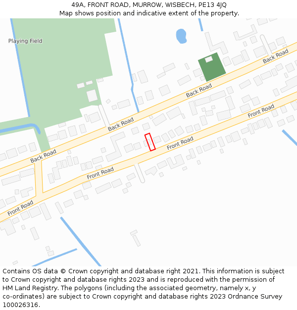 49A, FRONT ROAD, MURROW, WISBECH, PE13 4JQ: Location map and indicative extent of plot