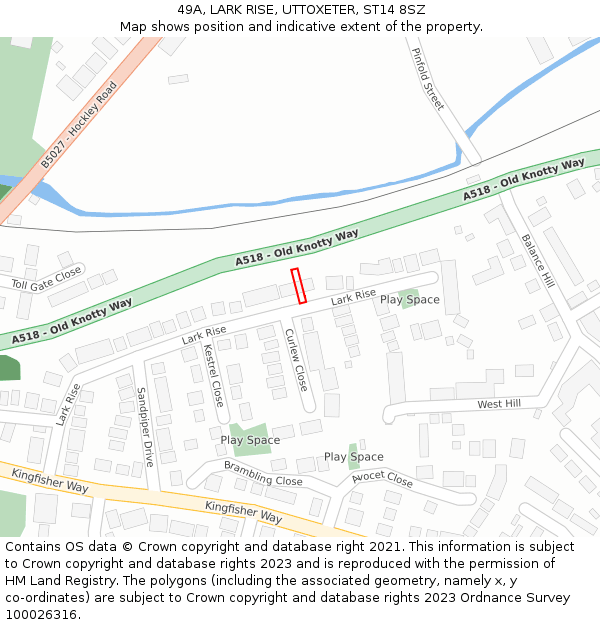 49A, LARK RISE, UTTOXETER, ST14 8SZ: Location map and indicative extent of plot