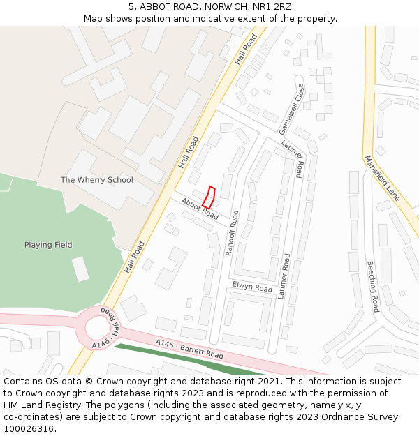 5, ABBOT ROAD, NORWICH, NR1 2RZ: Location map and indicative extent of plot