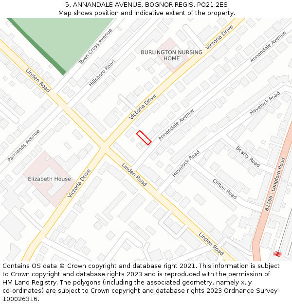 5, ANNANDALE AVENUE, BOGNOR REGIS, PO21 2ES: Location map and indicative extent of plot
