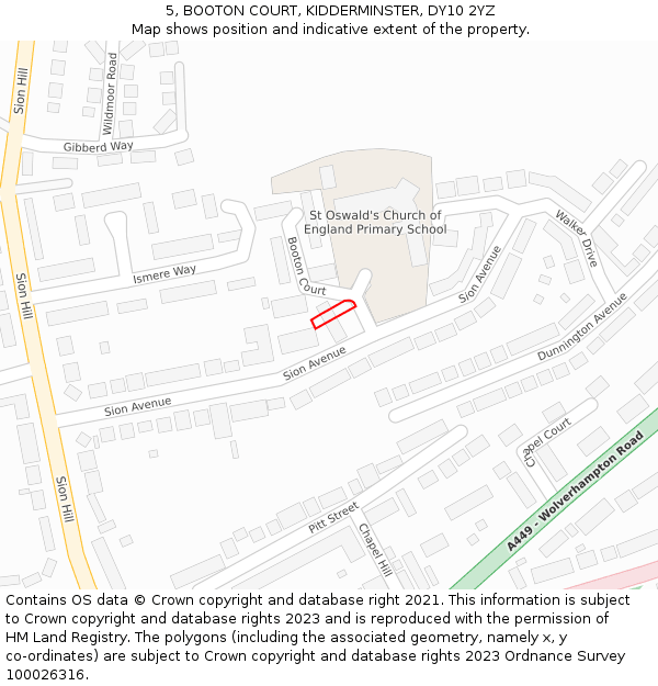5, BOOTON COURT, KIDDERMINSTER, DY10 2YZ: Location map and indicative extent of plot