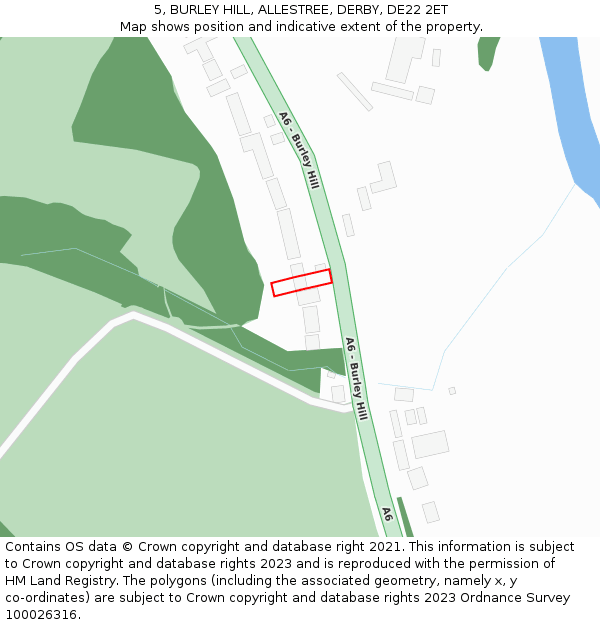 5, BURLEY HILL, ALLESTREE, DERBY, DE22 2ET: Location map and indicative extent of plot