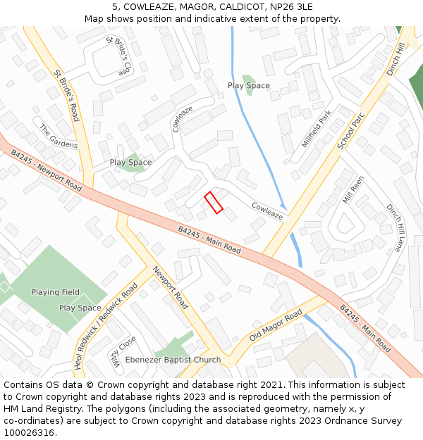 5, COWLEAZE, MAGOR, CALDICOT, NP26 3LE: Location map and indicative extent of plot