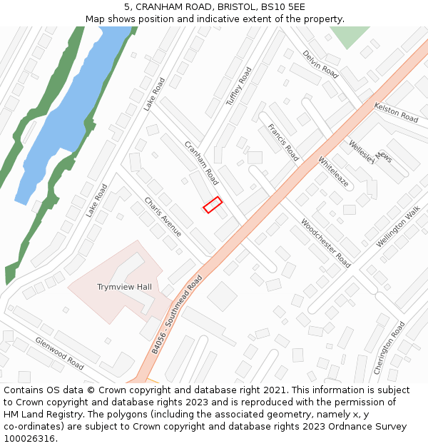 5, CRANHAM ROAD, BRISTOL, BS10 5EE: Location map and indicative extent of plot