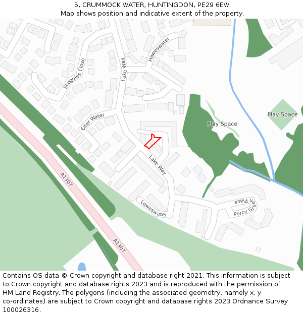 5, CRUMMOCK WATER, HUNTINGDON, PE29 6EW: Location map and indicative extent of plot