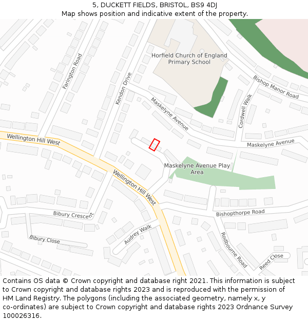 5, DUCKETT FIELDS, BRISTOL, BS9 4DJ: Location map and indicative extent of plot