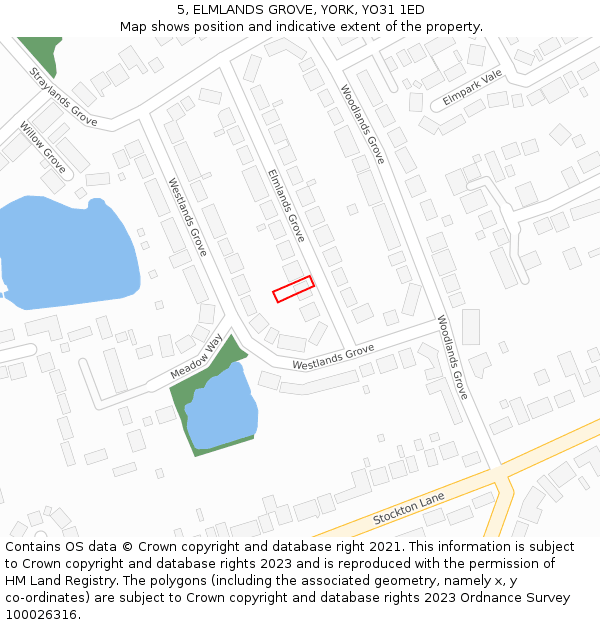 5, ELMLANDS GROVE, YORK, YO31 1ED: Location map and indicative extent of plot