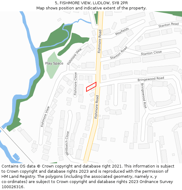 5, FISHMORE VIEW, LUDLOW, SY8 2PR: Location map and indicative extent of plot