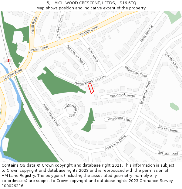 5, HAIGH WOOD CRESCENT, LEEDS, LS16 6EQ: Location map and indicative extent of plot