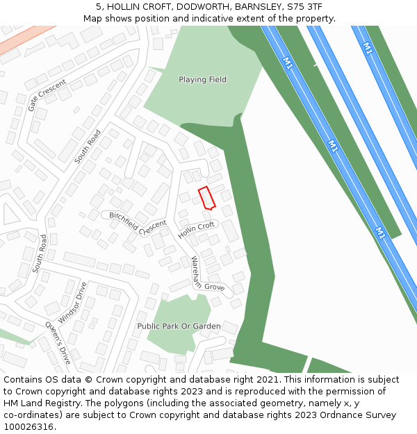 5, HOLLIN CROFT, DODWORTH, BARNSLEY, S75 3TF: Location map and indicative extent of plot