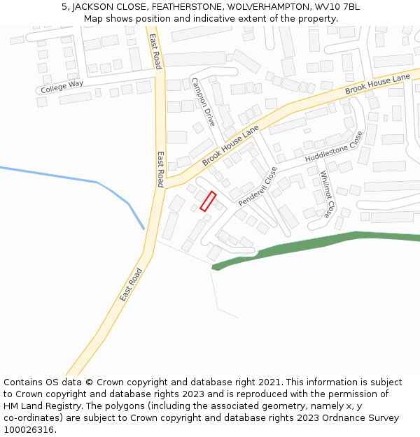 5, JACKSON CLOSE, FEATHERSTONE, WOLVERHAMPTON, WV10 7BL: Location map and indicative extent of plot